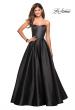 Picture of: Long Metallic Strapless A Line Ball Gown in Black, Style: 27280, Main Picture