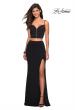 Picture of: Mock Two Piece Prom Dress with Front and Back Zippers in Black, Style: 27453, Main Picture