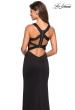Picture of: Form Fitting Jersey Prom Dress with Side Leg Slit in Black, Style: 27479, Main Picture
