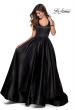 Picture of: Satin Ball Gown with Criss Cross Back and Pockets in Black, Style: 28281, Main Picture