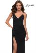 Picture of: Simple Jersey Dress with Ruched Lace Up Side Detail in Black, Style 29444, Main Picture