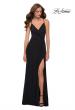 Picture of: Net Jersey Long Dress with Knot Detail Waist in Black, Style 29624, Main Picture