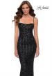 Picture of: Modern Gown with Thick Line Sequin Fabric in Black, Style 29713, Main Picture