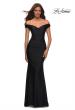 Picture of: Luxe Off the Shoulder Gown with Mesh Side and Back Panels in Black, Main Picture