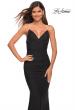 Picture of: Rhinestone Strap Net Jersey Dress with Ruching in Black, Main Picture