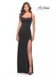 Picture of: Simple Chic Long Jersey Gown with Square Neckline in Black, Style: 31071, Main Picture
