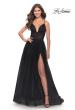 Picture of: A-Line Tulle Gown with Illusion Bodice and Boning in Black, Style: 31147, Main Picture