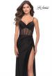 Picture of: Illusion Bodice Dress with Boning and Twist Detail in Black, Style: 31229, Main Picture