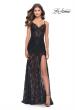 Picture of: Romper Stretch Lace Dress with Sheer Skirt and Bodice in Black, Style: 31252, Main Picture