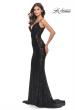 Picture of: Beaded Lace Mermaid Gown with Sheer Side Panels in Black, Style: 31257, Main Picture