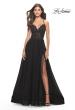 Picture of: Tulle Dress with Full Skirt and Sheer Lace Bodice in Black, Style: 31271, Main Picture