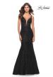 Picture of: Mermaid Beaded Lace Dress with Sheer Bodice in Black, Style: 31524, Main Picture