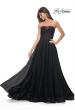 Picture of: Rhinestone Embellished Tulle Gown with Strapless Top in Black, Style: 32029, Main Picture