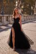 Picture of: Tulle A-Line Gown with Satin Bustier Top in Black, Style: 32065, Main Picture