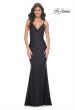 Picture of: Illusion Back with Boning Detail on Jersey Prom Dress in Black, Style: 32153, Main Picture