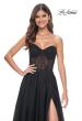 Picture of: A-Line Tulle Prom Dress with Rhinestone Fishnet Bodice in Black, Style: 32216, Main Picture