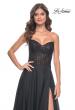 Picture of: Strapless Chiffon Prom Gown with Lace Illusion Bodice in Black, Style: 32311, Main Picture