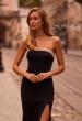 Picture of: Strapless Jersey Gown with Stunning Rhinestone Neckline in Black , Style: 32891, Main Picture