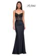 Picture of: Lovely Ruched Jersey Dress with Sequin Lace Beaded Bodice in Black , Style 32920, Main Picture