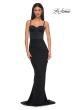 Picture of: Fitted Prom Dress with Ruching and Corset Bra Top in Black , Style 32996, Main Picture