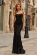 Picture of: Strapless Lace Gown with Corset Back and Illusion Sides in Black, Style: 33608, Main Picture