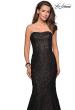 Picture of: Long Mermaid Metallic Lace Strapless Prom Dress in Black, Style: 27267, Detail Picture 8