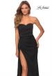 Picture of: Strapless Jersey Prom Dress with All Over Ruching in Black, Style: 28334, Detail Picture 8