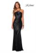 Picture of: Sequin Pyramid Neck Prom Dress with Open Back in Black, Style: 28650, Detail Picture 8