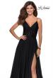Picture of: Chiffon Prom Dress with Sheer Floral Lace Bodice in Black, Style: 28664, Detail Picture 8