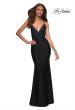 Picture of: Jersey Dress with Rhinestone Beaded Top and V Neck in Black, Style: 30432, Detail Picture 8