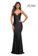 Picture of: Jersey Gown with Bustier Top and Lace Up Back in Black, Style: 30491, Detail Picture 8