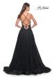 Picture of: A-Line Tulle Dress with Rhinestone Embellished Lace Applique in Black, Style: 32022, Detail Picture 8
