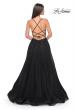 Picture of: A-Line Tulle Gown with High Slit and Illusion Rhinestone Fishnet Bodice in Black, Style: 32135, Detail Picture 8