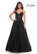 Picture of: Tulle A-line Prom Dress with Corset Sheer Bodice in Black, Style: 30334, Detail Picture 9