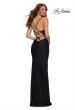 Picture of: Jersey Dress with Rhinestone Beaded Top and V Neck in Black, Style: 30432, Detail Picture 9