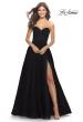 Picture of: Illusion Bodice A-line Gown with Boning and Defined Cups in Black, Style: 31205, Detail Picture 9