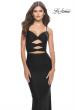 Picture of: Twist Front Cut Out Jersey Prom Dress in Black, Style: 31294, Detail Picture 9