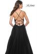 Picture of: A-Line Prom Dress with Illusion Ruched Bodice in Black, Style: 31457, Detail Picture 9