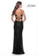 Picture of: Stretch Sequin Dress with Unique Front Cut Outs in Black, Style: 31549, Style: 31549