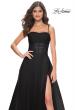 Picture of: A-line Square Neck Tulle Ballgown with Illusion Waist in Black, Style: 32017, Detail Picture 9