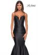 Picture of: Satin Mermaid Prom Gown with Corset Top in Black, Style: 32269, Detail Picture 9