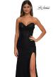 Picture of: Long Lace Prom Dress with Rhinestones and Lace Up Back in Black, Style: 33069, Detail Picture 9