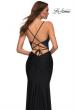 Picture of: Jersey Dress with Rhinestone Beaded Top and V Neck in Black, Style: 30432, Detail Picture 10