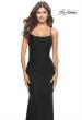 Picture of: Intricate Lace Up Back Jersey Gown with Ruching in Black, Style: 31330, Style: 31330