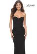 Picture of: Strapless Ruched Net Jersey Gown with Sweetheart Top in Black, Style: 31899, Detail Picture 10