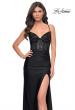Picture of: Illusion Lace Bodice Prom Dress with Rhinestones in Black, Style: 31988, Detail Picture 10