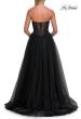 Picture of: Tulle Ball Gown with Beaded Corset Bodice and High Slit in Black, Style: 33410, Detail Picture 10