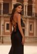 Picture of: Lace Corset Gown with High Slit and Lace-Up Back in Black, Style: 33505, Detail Picture 10