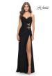 Picture of: Jersey Long Prom Dress with Trendy Waist Cut Outs in Black, Style: 31174, Detail Picture 11
