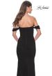Picture of: Off the Shoulder Net Jersey Dress with Ruching in Black, Style: 31914, Detail Picture 11